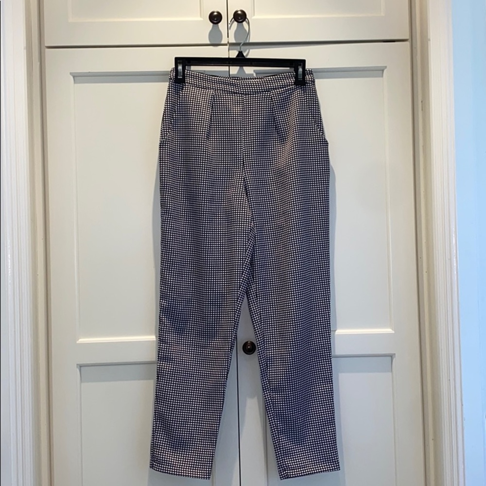 Black and white plaid pants